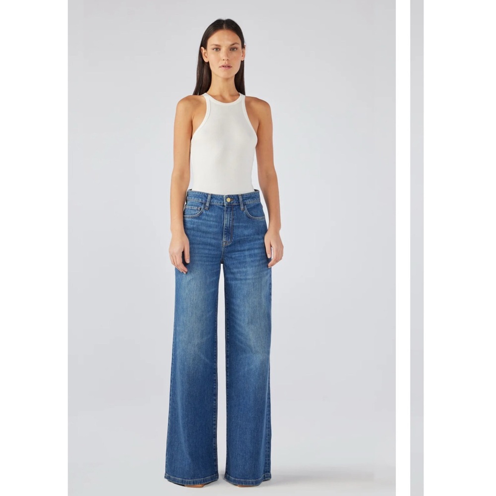 TRIARCHY HIGH WAIST WIDE LEGS JEANS - Picture 1 of 12